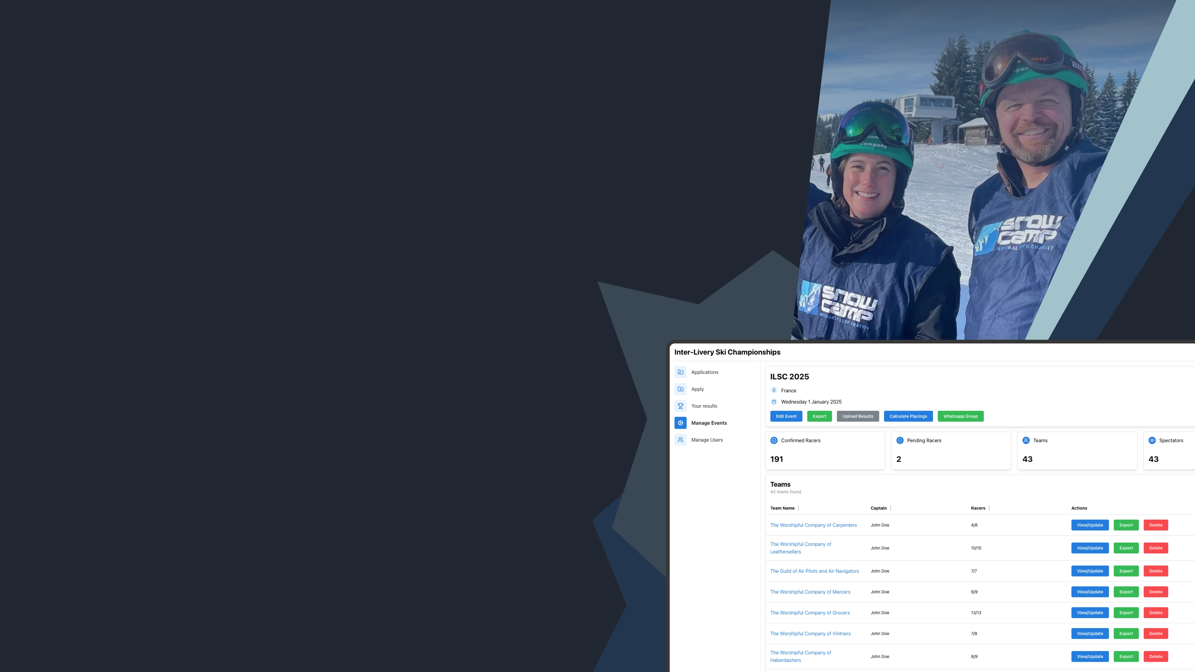 Revamping the booking process for a charity skiing competition