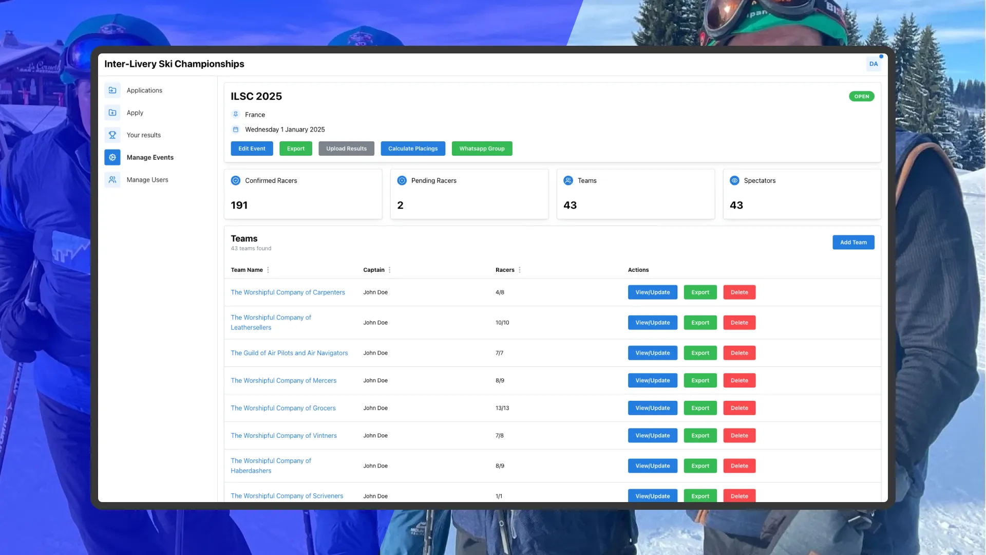 Revamping the booking process for a charity skiing competition