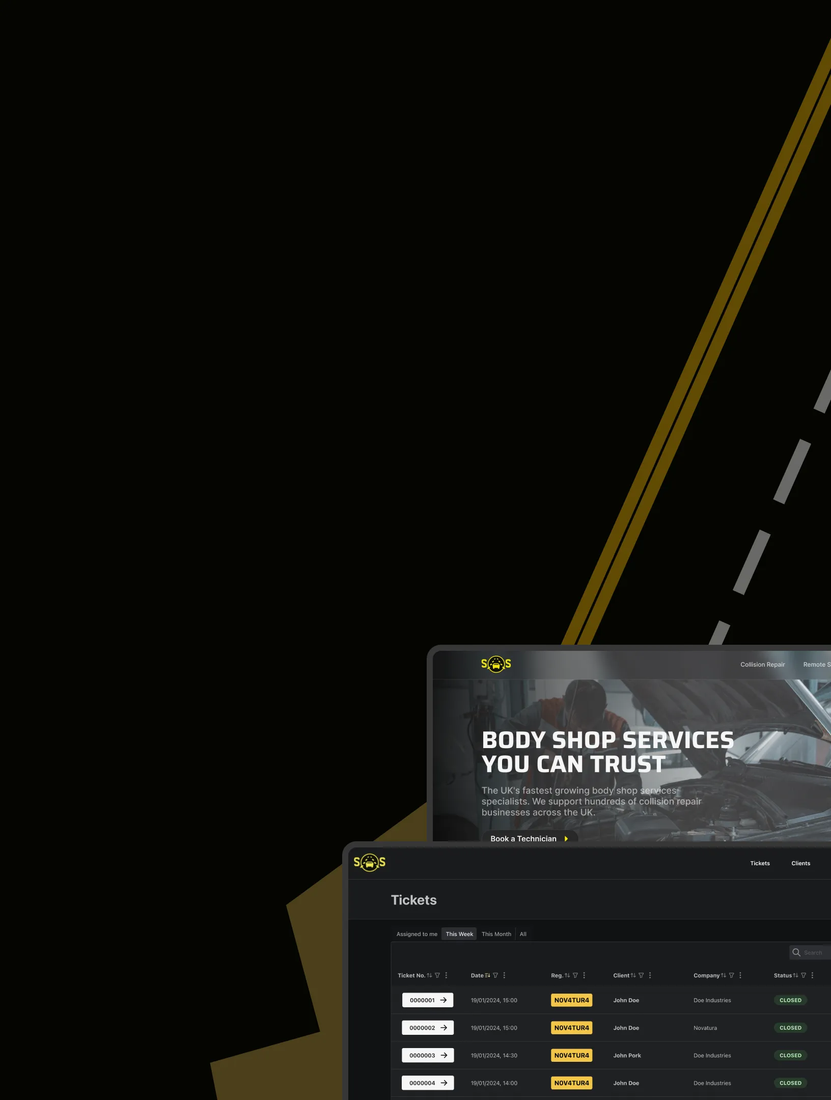 Vehicle Repair Ticketing Dashboard
