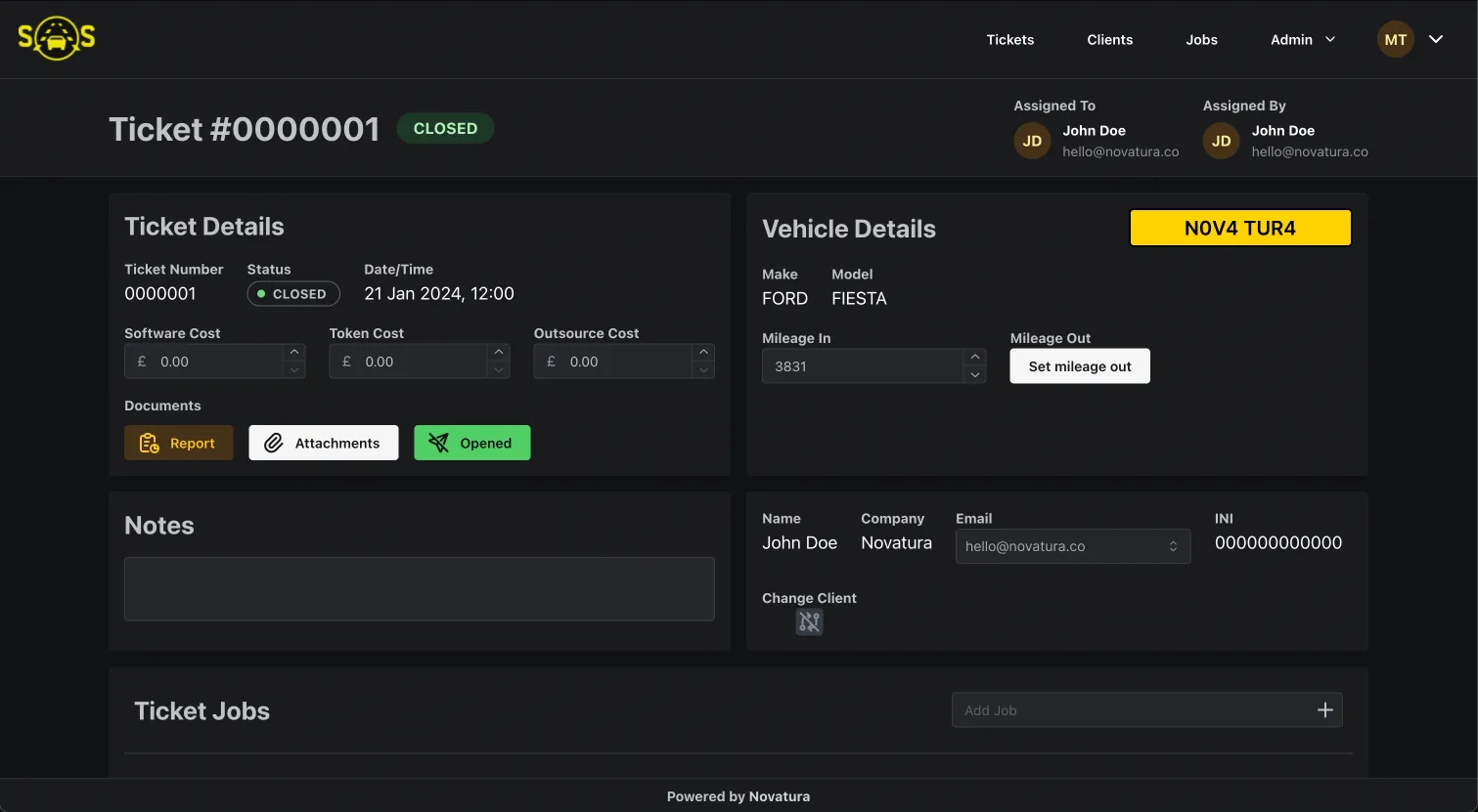 Early version of Storm’s bespoke ticketing dashboard